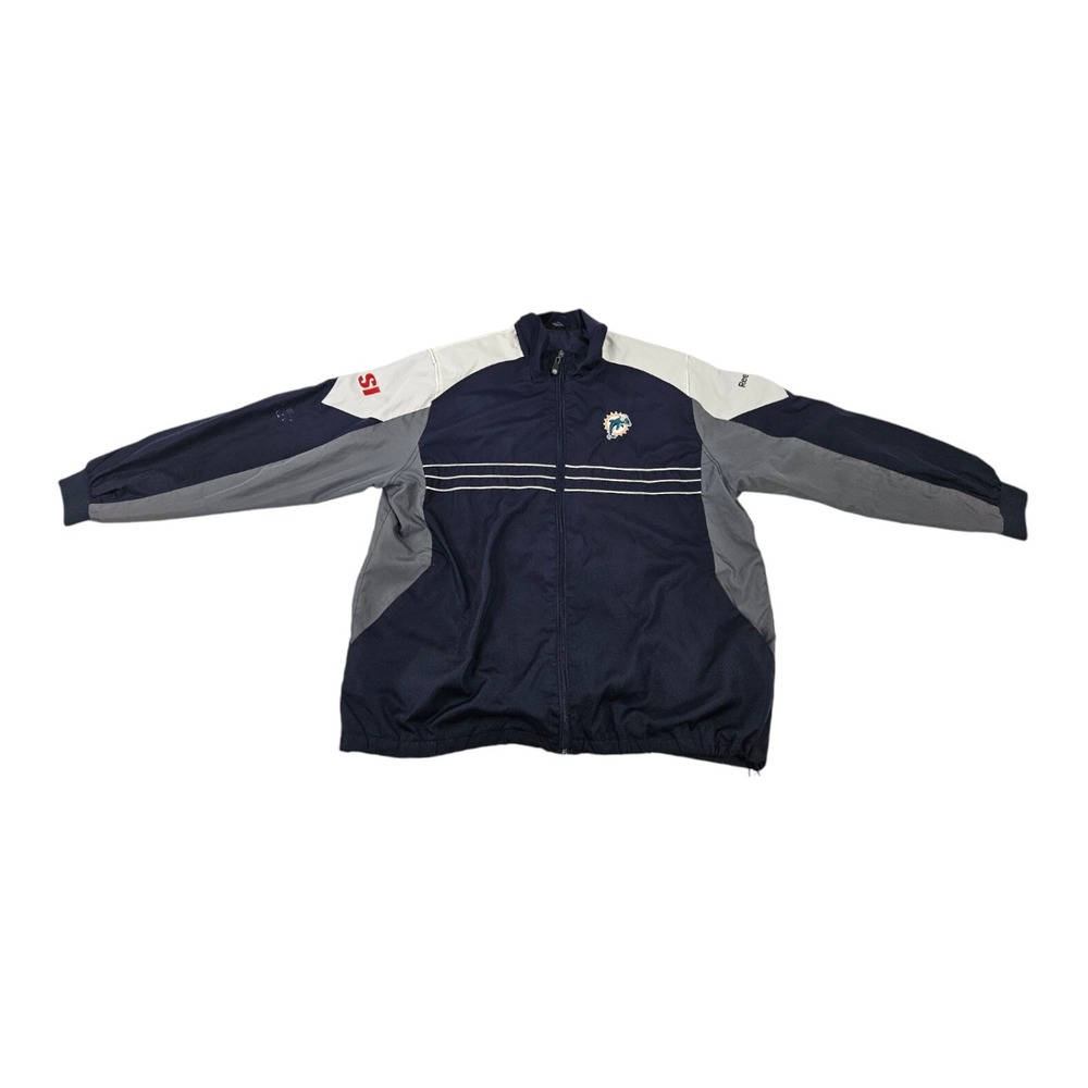 Miami Dolphins SI Windbreaker Full Zip Reebok Jacket Size XL Unisex NFL Football